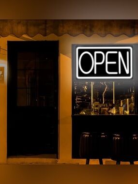 Ultra Bright LED Neon Open Signs 16 Inch Plug In Electric Light Up Open Sign